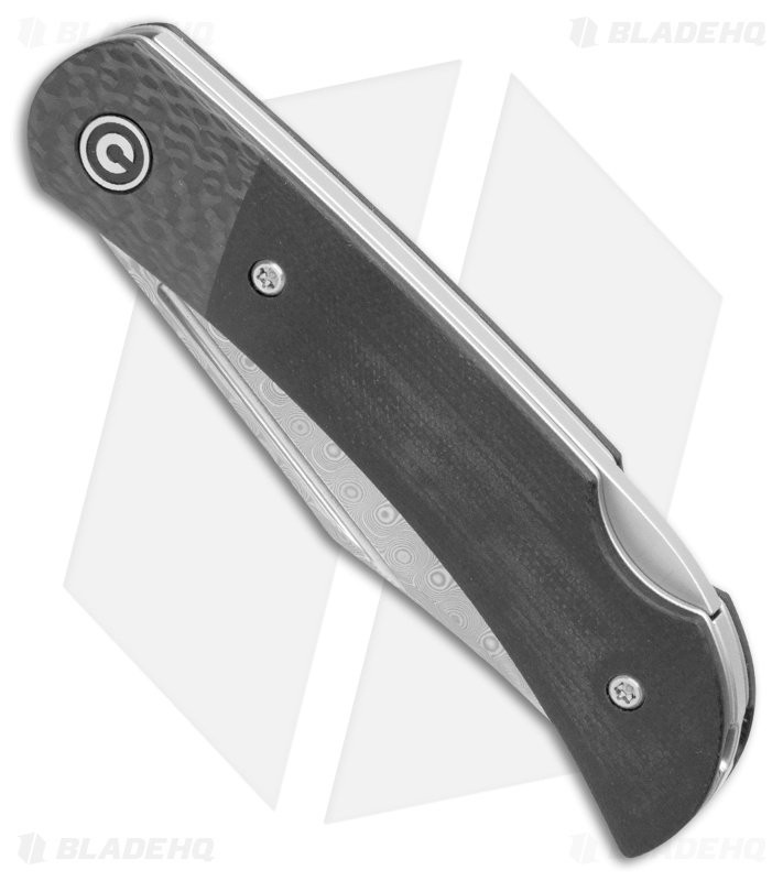 CIVIVI Rustic Gent Lock Back Knife Black G10/CF (2.97" Damascus) C914DS-1