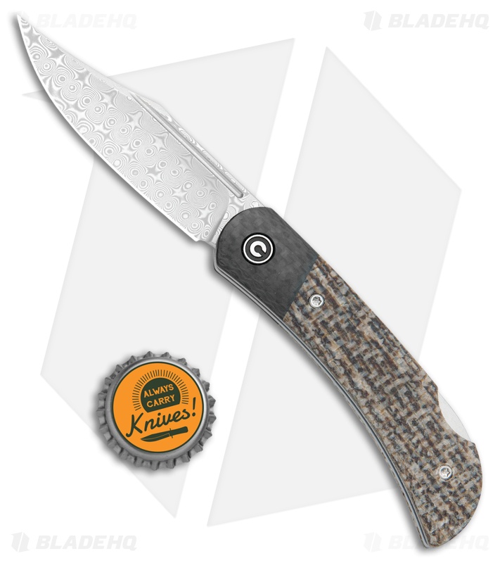 CIVIVI Rustic Gent Lock Back Knife Matrix Micarta/CF (2.97" Damascus) C914DS-2