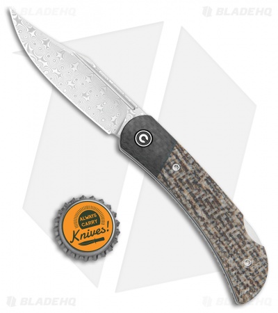 CIVIVI Rustic Gent Lock Back Knife Matrix Micarta/CF (2.97" Damascus) C914DS-2