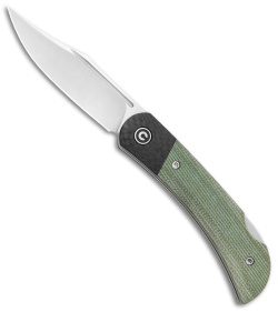 CIVIVI Rustic Gent Lock Back Knife Green Micarta/CF (2.97" Satin D2) C914B