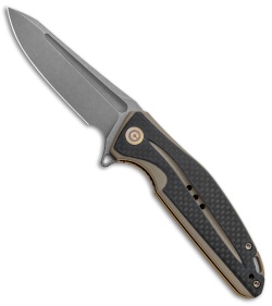 CIVIVI Statera Flipper Liner Lock Knife Tan Carbon Fiber (3.5" SW) C901A