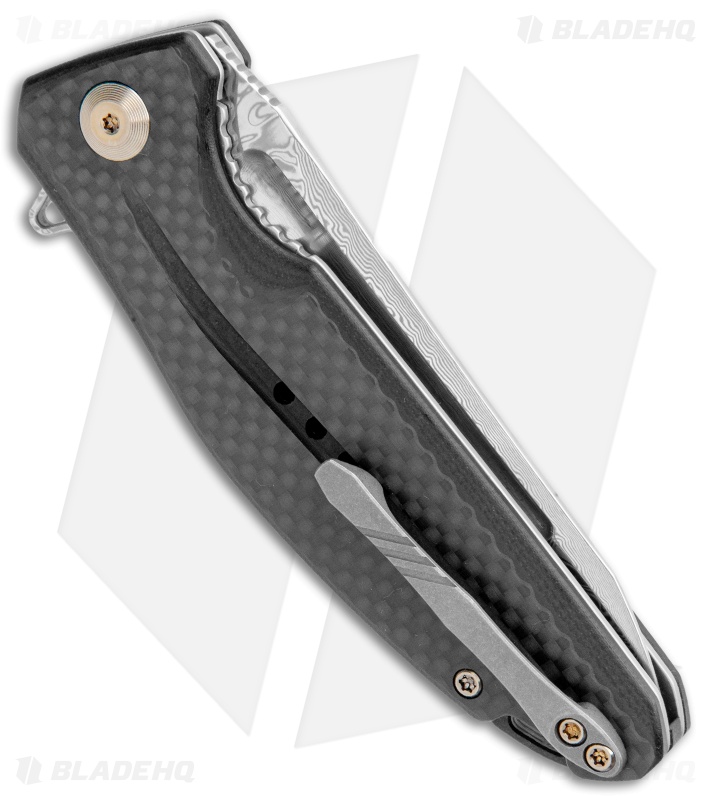 CIVIVI Statera Flipper Liner Lock Knife Black G10/Carbon Fiber (3.5" Damascus) 
