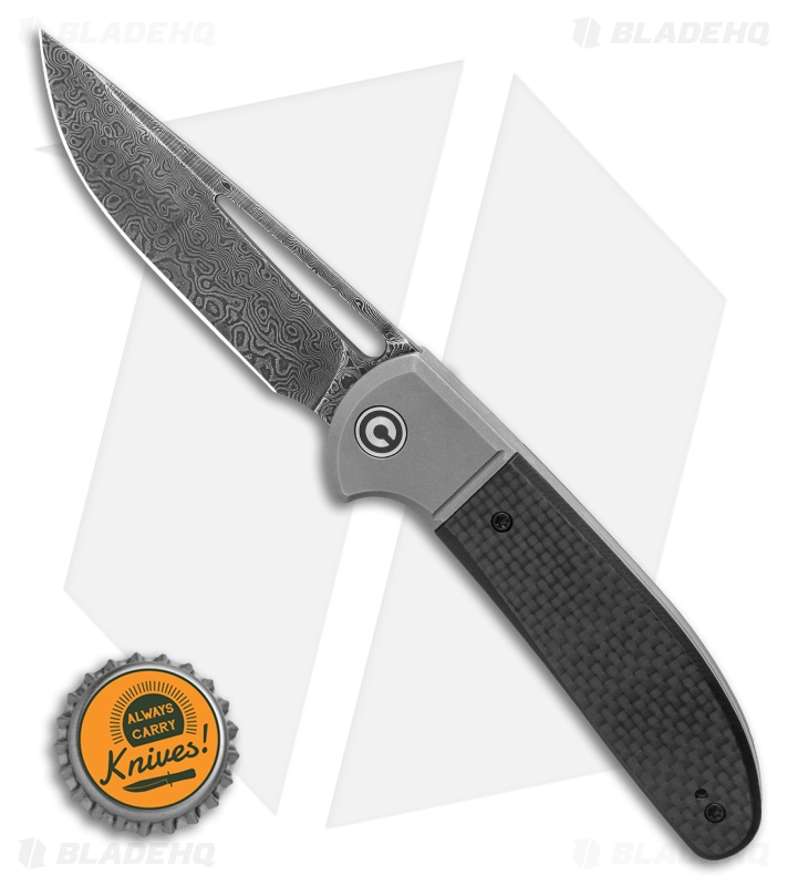 CIVIVI Trailblazer XL Slip Joint Knife | Carbon Fiber + Black Damascus