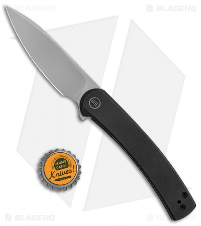 WE Knife Co. Upshot Frame Lock Knife Black Ti (3.5" Polished Bead Blast) 2102A