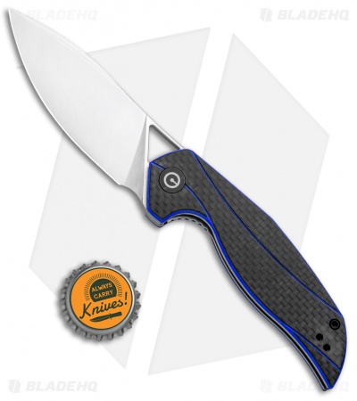 CIVIVI Isham Anthropos Flipper Knife Blue/Carbon Fiber(3.25" Satin)  C903B