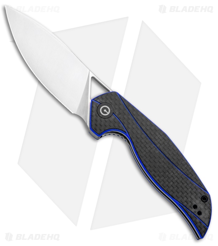 CIVIVI Isham Anthropos Flipper Knife Blue/Carbon Fiber(3.25" Satin)  C903B