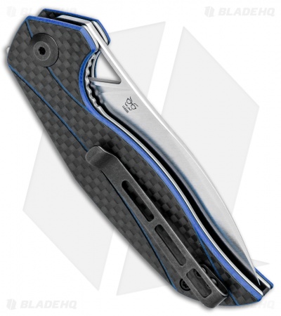CIVIVI Isham Anthropos Flipper Knife Blue/Carbon Fiber(3.25" Satin)  C903B