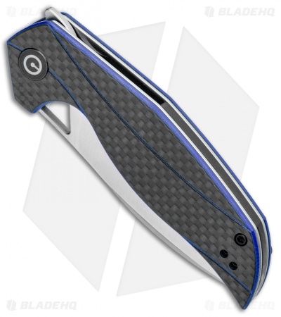 CIVIVI Isham Anthropos Flipper Knife Blue/Carbon Fiber(3.25" Satin)  C903B