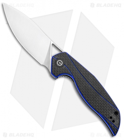 CIVIVI Isham Anthropos Flipper Knife Blue/Carbon Fiber(3.25" Satin)  C903B