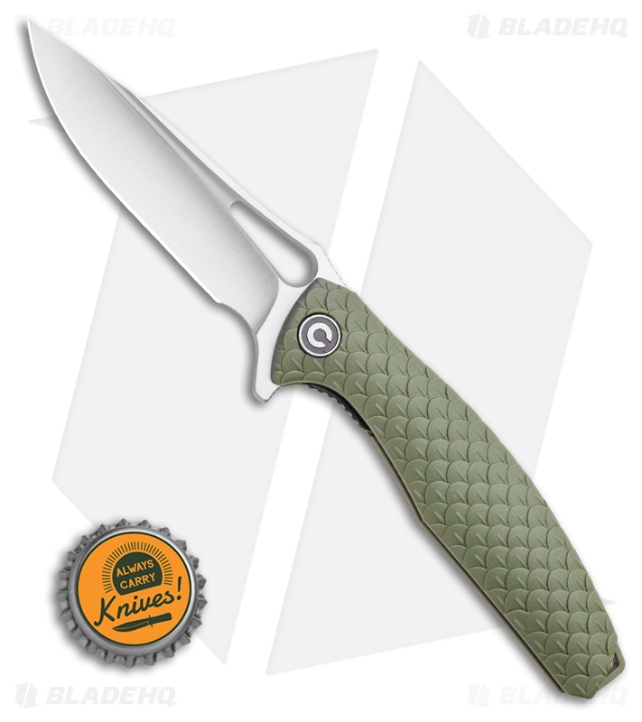 CIVIVI Wyvern Folding Flipper Knife OD Green FRN (3.5" Satin) C902A