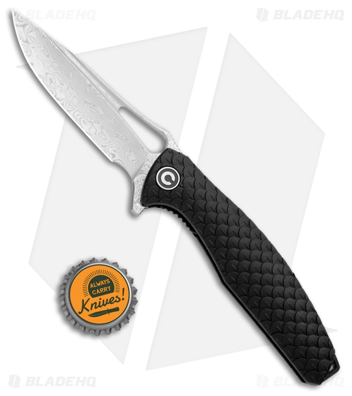 CIVIVI Wyvern Folding Flipper Knife Black FRN (3.5" Damascus) C902DS
