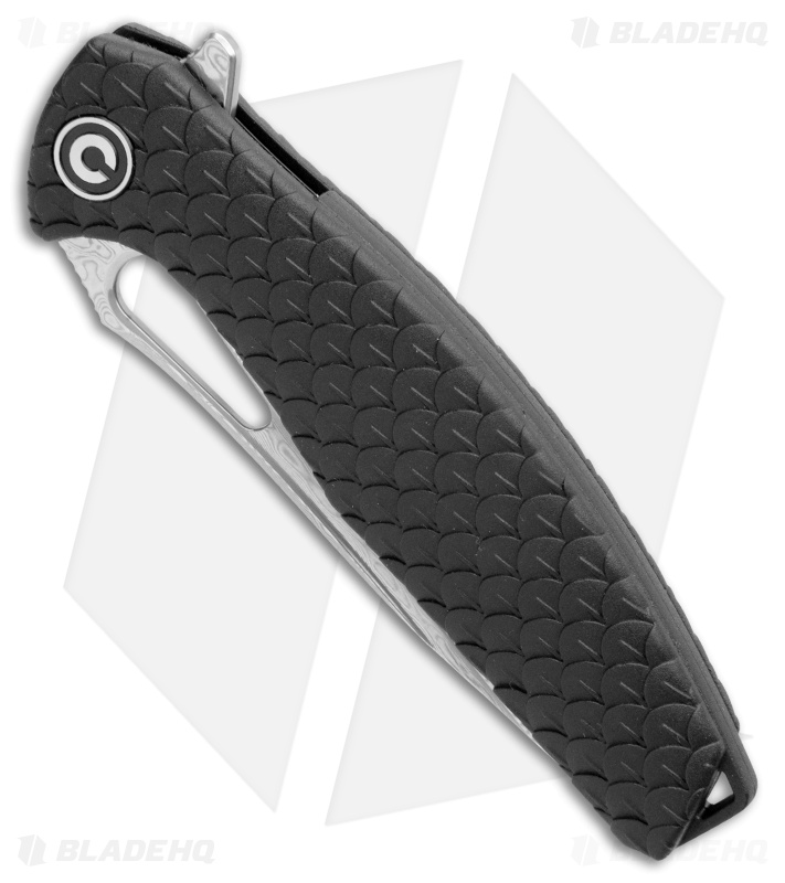 CIVIVI Wyvern Folding Flipper Knife Black FRN (3.5" Damascus) C902DS