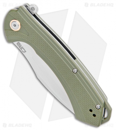 CJRB Cutlery Barranca Liner Lock Knife OD Green G-10 (3.5" Stonewash)