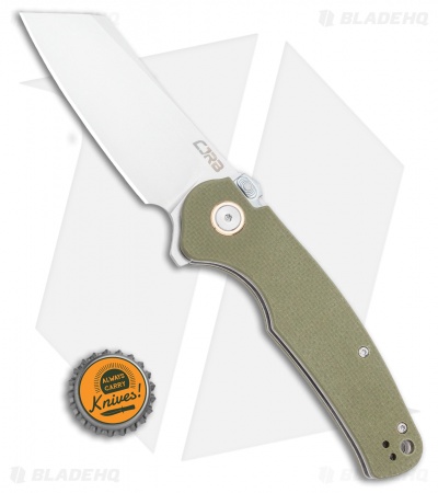 CJRB Cutlery Crag Recoil-lock Knife Green G10  (3.5" D2 Stonewash) J1904R-GNF