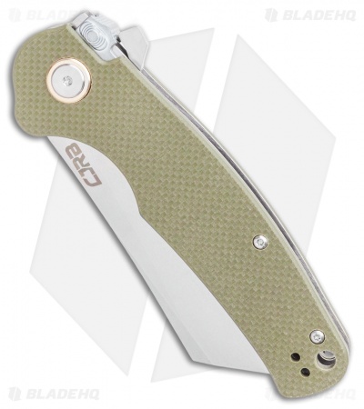 CJRB Cutlery Crag Recoil-lock Knife Green G10  (3.5" D2 Stonewash) J1904R-GNF