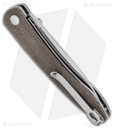 CJRB Cutlery Ria Liner Lock Knife Green Micarta (2.95" Satin) J1917-ODG 