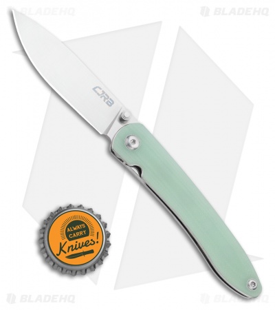 CJRB Cutlery Ria Liner Lock Knife Natural Jade G-10 (2.95" 12C27 Satin)