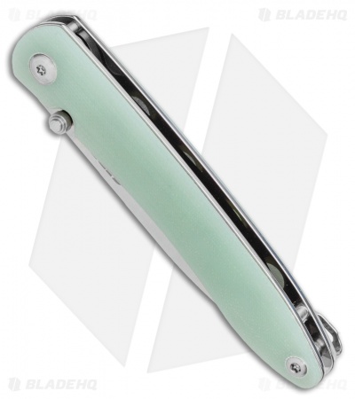 CJRB Cutlery Ria Liner Lock Knife Natural Jade G-10 (2.95" 12C27 Satin)