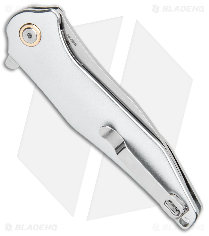 CJRB Agave Liner Lock Flipper Aluminum  (3" Stonewash) D2 J1911-ALC