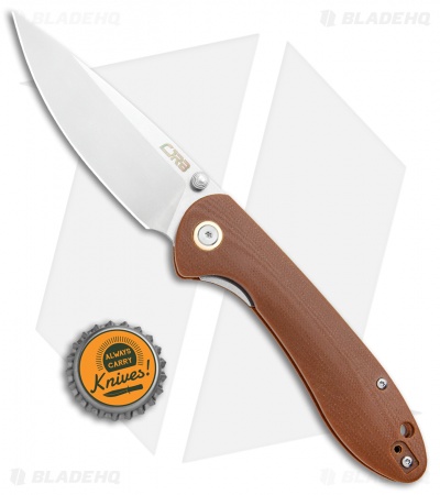CJRB Feldspar Liner Lock Knife Brown G-10 (3.5" Stonewash)
