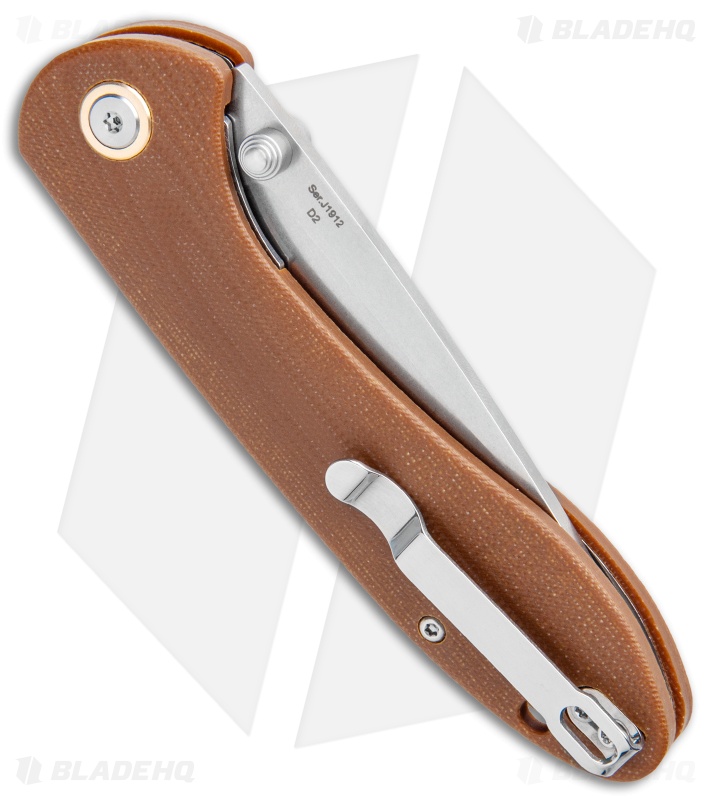 CJRB Feldspar Liner Lock Knife Brown G-10 (3.5" Stonewash)