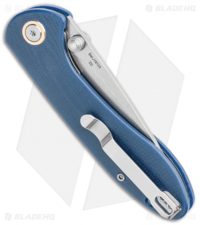 CJRB Small Feldspar Liner Lock Knife Blue/Gray G-10 (3" Stonewash)