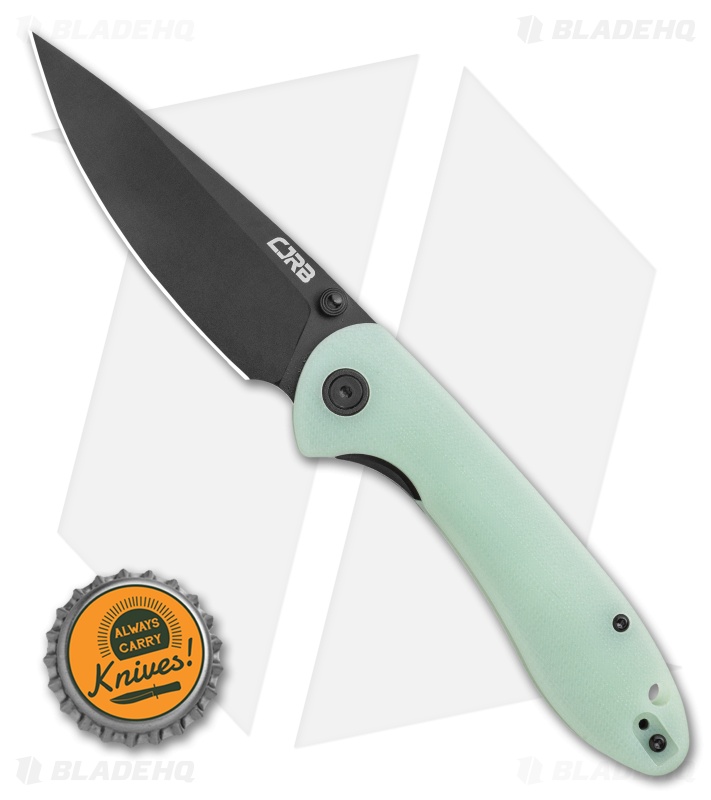 CJRB Feldspar 3.5" Folding Knife Natural G10 + Black Blade HQ