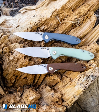 CJRB Feldspar Liner Lock Knife Natural G-10 (3.5" Stonewash)