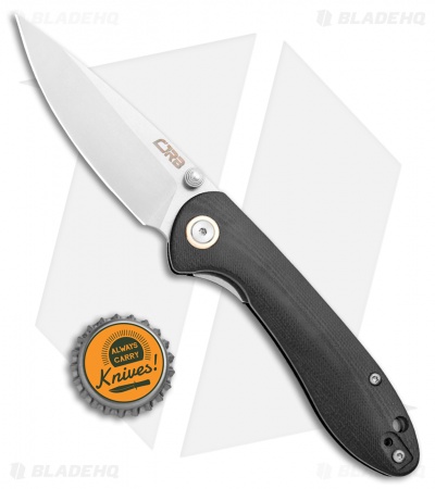 CJRB Small Feldspar Liner Lock Knife Black G-10 (3" Stonewash)