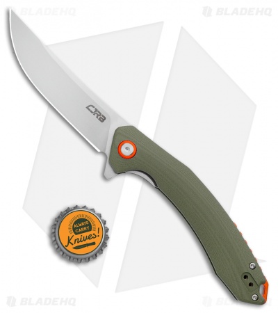 CJRB Cutlery Gobi Liner Lock Knife OD Green G-10 (3.5" Stonewash) 
