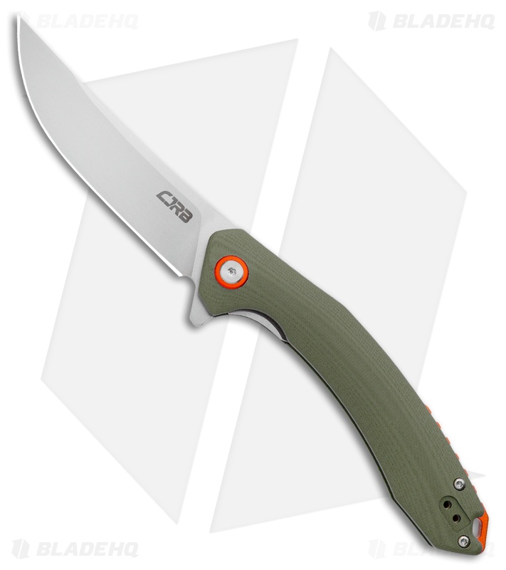 CJRB Cutlery Gobi Liner Lock Knife OD Green G-10 (3.5" Stonewash) 