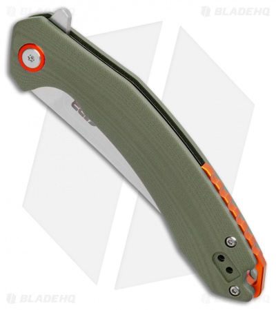 CJRB Cutlery Gobi Liner Lock Knife OD Green G-10 (3.5" Stonewash) 