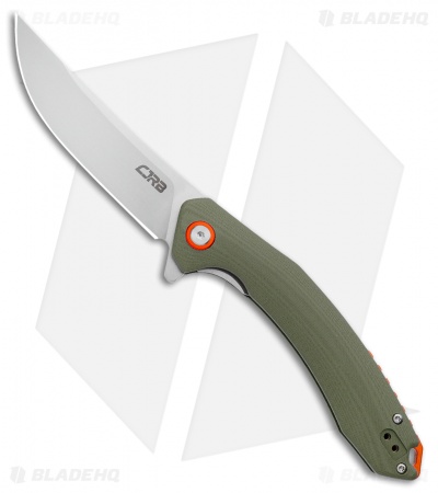 CJRB Cutlery Gobi Liner Lock Knife OD Green G-10 (3.5" Stonewash) 
