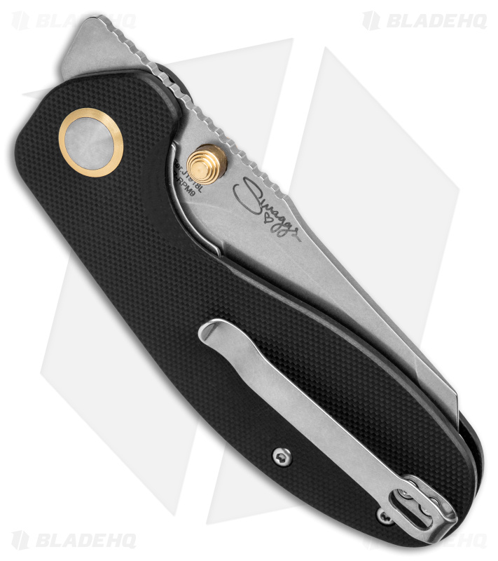 CJRB Swaggs Large Maileah Liner Lock Knife Black G-10 (3" Stonewash) J1918L-BK