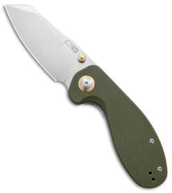 CJRB Swaggs Large Maileah Liner Lock Knife Green G-10 (3" Stonewash) J1918L-GN