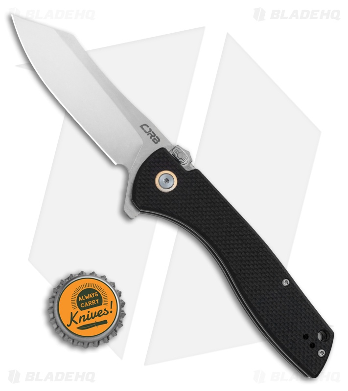 CJRB Kicker Recoil-Lock Knife Black G-10 (3.5" Stonewash) J1915-BK