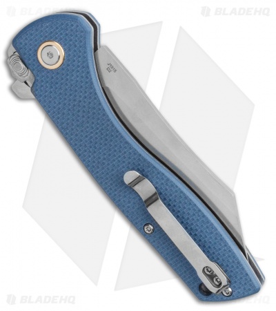 CJRB Kicker Recoil-Lock Knife Blue G-10 (3.5" Stonewash) J1915-BU