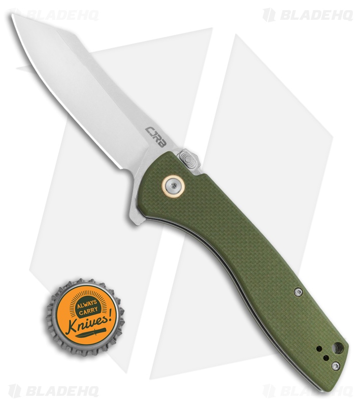 CJRB Kicker Recoil-Lock Knife Green G-10 (3.5" Stonewash) J1915-GN