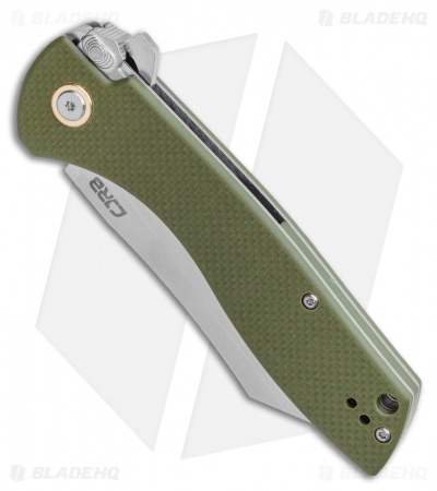 CJRB Kicker Recoil-Lock Knife Green G-10 (3.5" Stonewash) J1915-GN