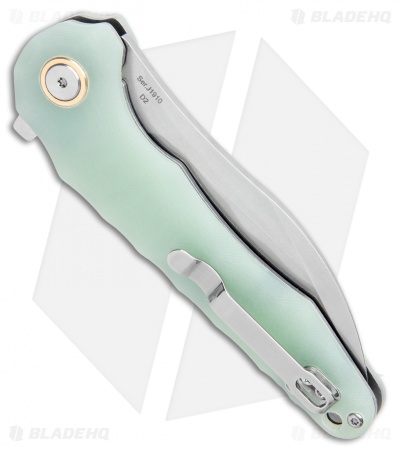 CJRB Mangrove Liner Lock Knife Natural Green G-10 (3.5" Stonewash)