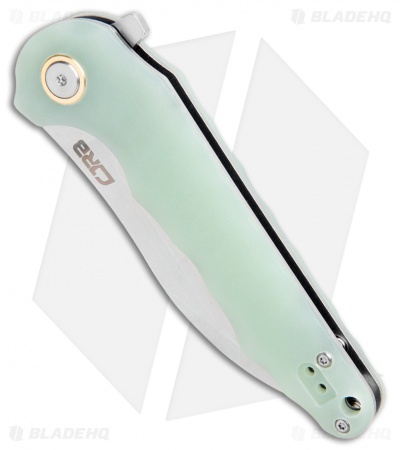 CJRB Mangrove Liner Lock Knife Natural Green G-10 (3.5" Stonewash)