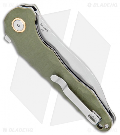 CJRB Mangrove Liner Lock Knife OD Green G-10 (3.5" Stonewash)