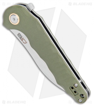 CJRB Mangrove Liner Lock Knife OD Green G-10 (3.5" Stonewash)