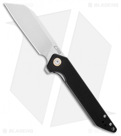 CJRB Cutlery Rampart Liner Lock Knife Black G-10 (3.5" Stonewash) 