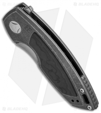 Custom Knife Factory Peace Duke Frame Lock Knife Ti/CF (3" Stonewash)