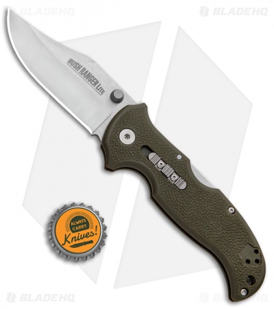 Cold Steel Bush Ranger Lite Rocker Lock Knife OD Green GFN (3.5" Satin) 21A