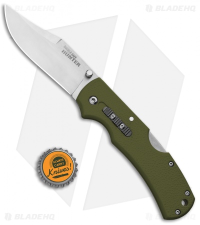 Cold Steel Double Safe Hunter Tri-Ad Lock Knife OD Green GFN (3.5" Satin) 23JC