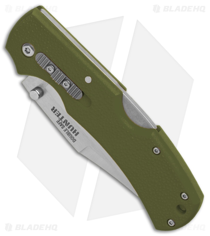 Cold Steel Double Safe Hunter Tri-Ad Lock Knife OD Green GFN (3.5" Satin) 23JC