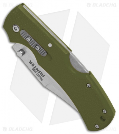 Cold Steel Double Safe Hunter Tri-Ad Lock Knife OD Green GFN (3.5" Satin) 23JC