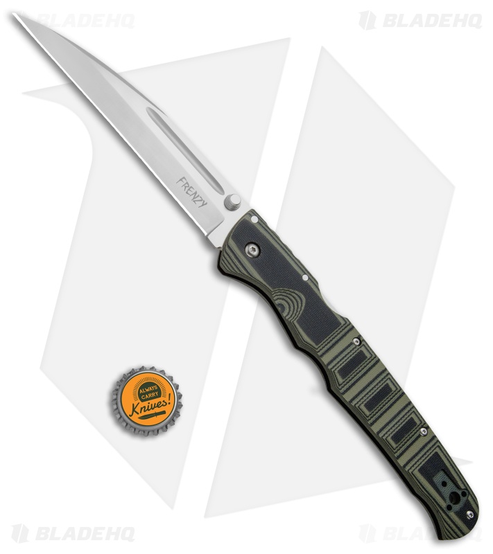 Cold Steel Frenzy I Tri-Ad Lock Knife Black/Green G-10 (5.5